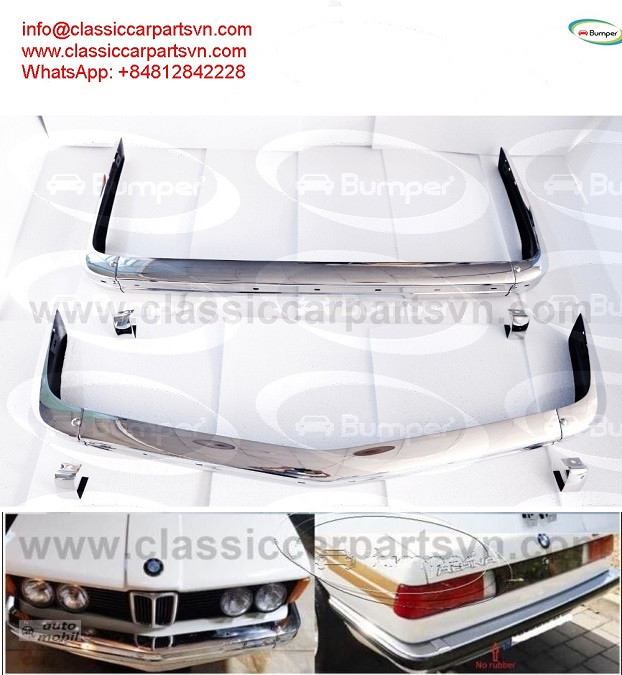 BMW E21 bumpers full set new (1975-1983) by stainless steel new